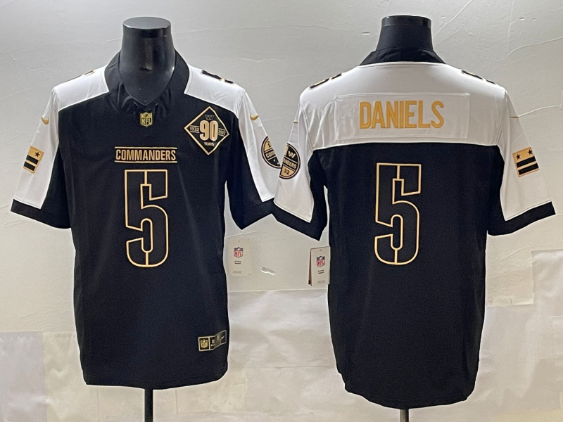 Men Washington Commanders #5 Daniels black 2025 Nike NFL jersey style 2